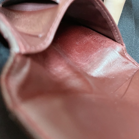 RARE Leather LOUIS VUITTON Bifold Compact Wallet Cardholder in Wine - Picture 7 of 7